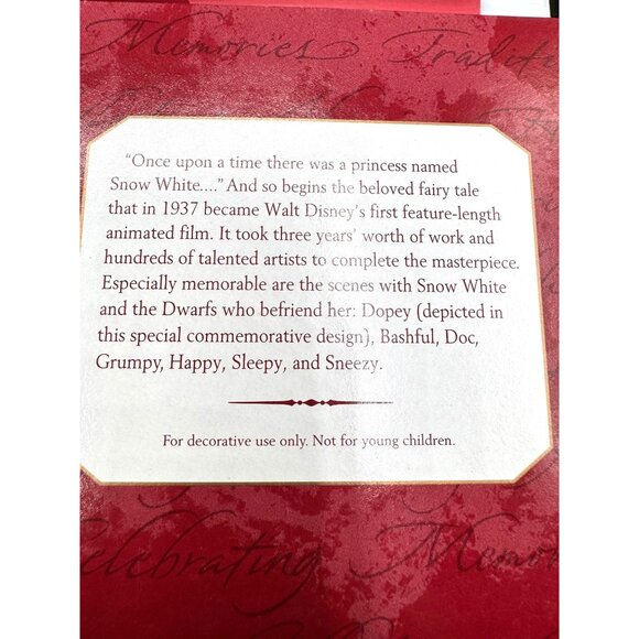 Hallmark Keepsake Ornament Set Of 2 Disney Snow White & Dwarf Anniversary Editio - Picture 11 of 11